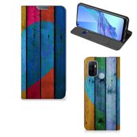 OPPO A53 | A53s Book | Wallet Case | Wood Heart - Cadeau voor je Vriend