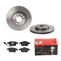 Remmenset, remschijf BREMBO, Remschijftype: Binnen geventileerd, Inbouwplaats: Vooras, u.a. für Seat, VW, Skoda, Audi