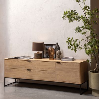WOOOD TV-meubel 'Silas' Eiken, 180cm, kleur Naturel