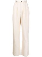 Reformation pantalon ample Mason à taille haute - Blanc