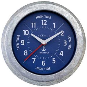 NeXtime - Wandklok - met getijden Status - 22cm - Galvanized