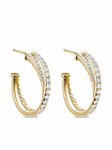 David Yurman boucles d'oreilles Crossover en or 18ct serties de diamants