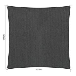 Shadow Comfort vierkant 2x2m Carbon Black met bevestigingsset