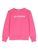 Moschino Kids sweat en coton à logo imprimé - Rose - thumbnail