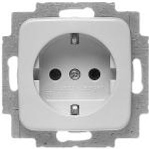 Busch-Jaeger wandcontactdoos 1-voudig met randaarde inbouw glanzend wit 20 EUC 214 503