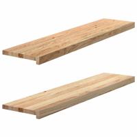 VidaXL Vensterbanken 2 st onbehandeld 110x25x2 cm massief eikenhout