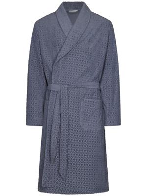 Badstoffen heren badjas grijsblauw