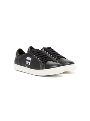 Karl Lagerfeld Kids baskets Ikon Karl à lacets - Noir