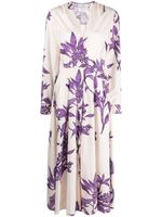 Forte Forte robe-chemise plissée à fleurs - Tons neutres