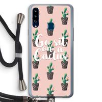 Cactus quote: Samsung Galaxy A20s Transparant Hoesje met koord