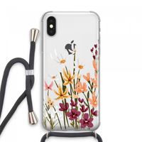 Painted wildflowers: iPhone XS Max Transparant Hoesje met koord