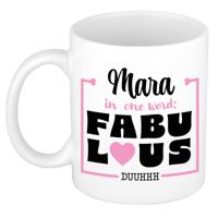 Naam mok Mara - wit - Fabulous - keramiek - 300 ml - cadeau collega beker - thumbnail