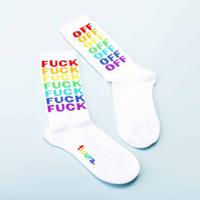 Fuck Off sokken - Regenboog