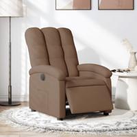 Fauteuil verstelbaar elektrisch stof bruin
