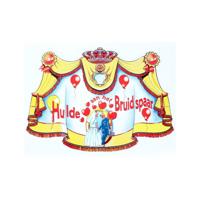 Kroonschild hulde aan het bruidspaar - 47 x 34 cm - karton - bruiloft versiering - huwelijk