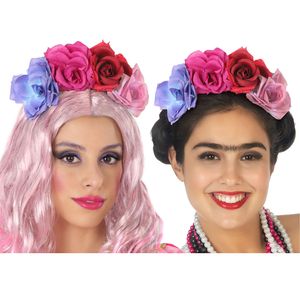 Halloween/horror verkleed diadeem/tiara - met grote bloemen - kunststof - dames/meisjes