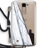 Gestreepte marmer: LG K10 (2016) Transparant Hoesje met koord