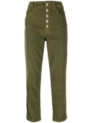 DONDUP pantalon droit à boutonnière - Vert