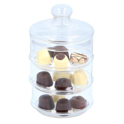 Alpina Bonbonniere - glas - 12 x 23 cm - 3-laags - voorraadpot Alpina Bonbonniere - glas - 12 x 23 cm - 3-laags - voorraadpot