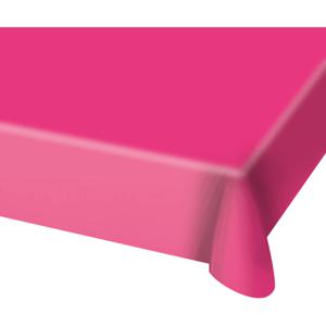 Tafelkleed - fuchsia roze - 130 x 180 cm - plastic - tafellaken - versiering - feesttafelkleden