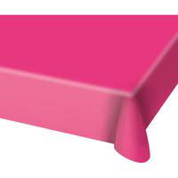 Tafelkleed - fuchsia roze - 130 x 180 cm - plastic - tafellaken - versiering - feesttafelkleden