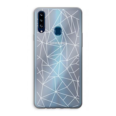 Geometrische lijnen wit: Samsung Galaxy A20s Transparant Hoesje