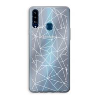 Geometrische lijnen wit: Samsung Galaxy A20s Transparant Hoesje