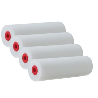 Schuim verfroller/lakrollers - Set van 4x stuks - wit - 2,5 x 10 cm - schilderen van hout/gips