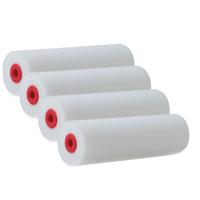 Schuim verfroller/lakrollers - Set van 4x stuks - wit - 2,5 x 10 cm - schilderen van hout/gips