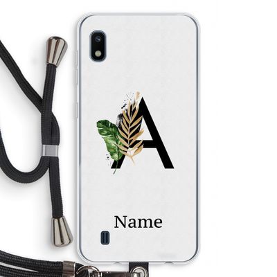 Charcoal Flora: Samsung Galaxy A10 Transparant Hoesje met koord