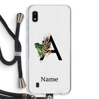 Charcoal Flora: Samsung Galaxy A10 Transparant Hoesje met koord