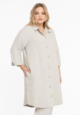 Yoek Blouse met kraag | Licht Bruin | Maat 58/60