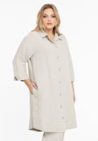 Yoek Blouse met kraag | Licht Bruin | Maat 54/56