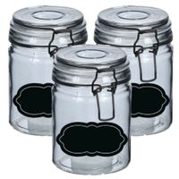 Weckpot/inmaakpot - 6x - 250 ml - glas - met beugelsluiting - incl. etiketten - thumbnail