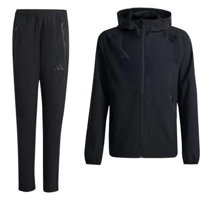 adidas Tiro Travel Windbreaker Trainingspak Kids Zwart
