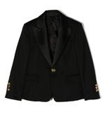 Balmain Kids blazer en laine vierge à simple boutonnage - Noir