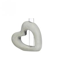 Beeld hart met vaasje 3,9x13x13,2cm