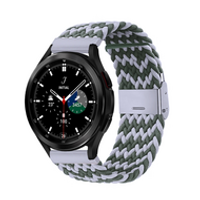 Braided nylon bandje - Groen / grijs - Samsung Galaxy Watch 4 Classic - 42mm / 46mm - thumbnail