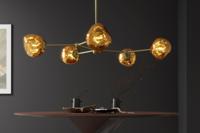 Design Hanglamp LIQUID DIAMOND 100cm goud glas staal vijf tinten bollamp - 46020
