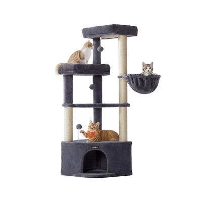 Kattenboom met knusse schuilplek en brede ligplateaus, Donkergrijs