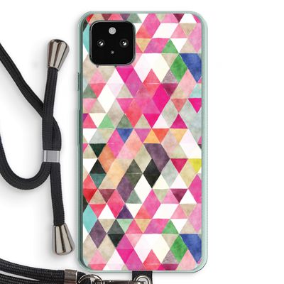 Gekleurde driehoekjes: Pixel 5a 5G Transparant Hoesje met koord