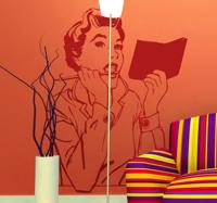 Retro secretaresse sticker