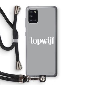Topwijf Grijs Wit: Samsung Galaxy A31 Transparant Hoesje met koord