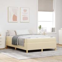 Boxspring bed met matras Crème en Wit 160 x 200 cm Stof