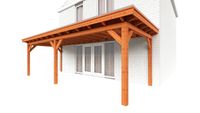 Trendhout Aanbouwveranda Lucca 790x325 cm - Plat dak- - Onbehandeld lariks Douglas hout- Trendhout