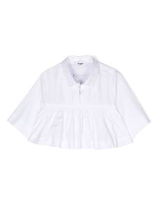 MSGM Kids chemise en coton à volants - Blanc