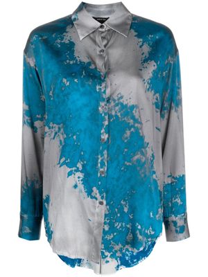 Avant Toi Blouse met abstracte print - Blauw Avant Toi Blouse met abstracte print - Blauw