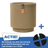 Vaas cilinder groove nl d36h38 beige