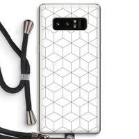 Zwart-witte kubussen: Samsung Galaxy Note 8 Transparant Hoesje met koord
