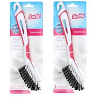 Sorbo afwasborstel - 2x - smartbrush - roze - vezelharen